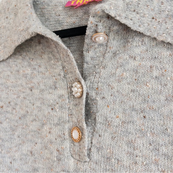 THML Pearl Button Collared Sweater - Picture 4 of 11